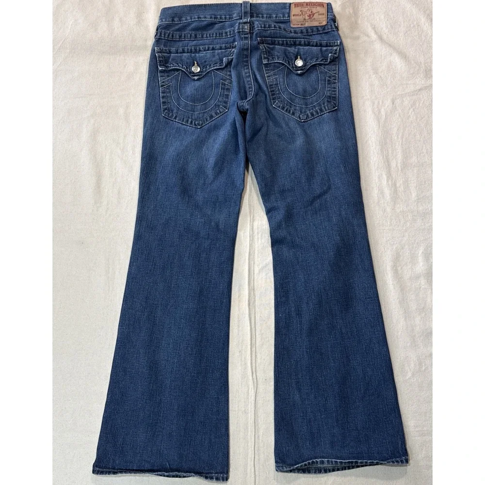 True Religion Billy Relaxed Bootcut Jeans Mens 34x34 Made in USA Flap Pockets